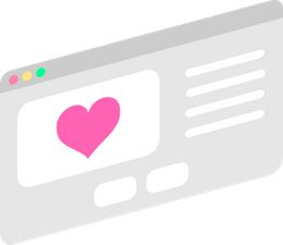 Floating website with a heart